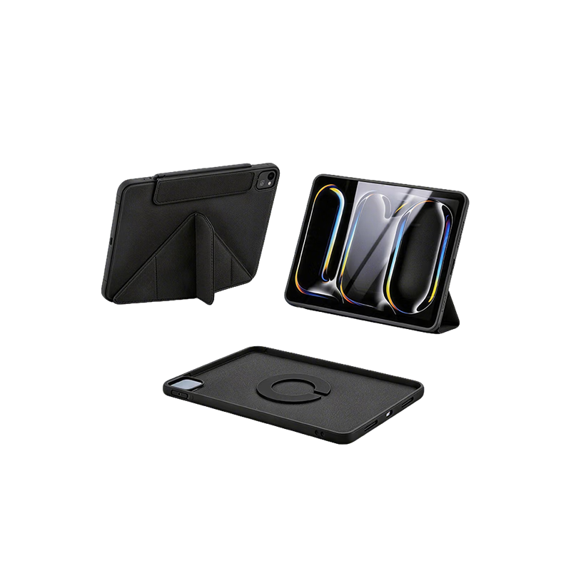 JD Jingzao iPad Pro 11-inch 2025/2024 iPad Pro 4th/5th Gen Universal Apple Tablet Shockproof Anti-Collision Aurora Y-Fold Magnetic Detachable Case Black