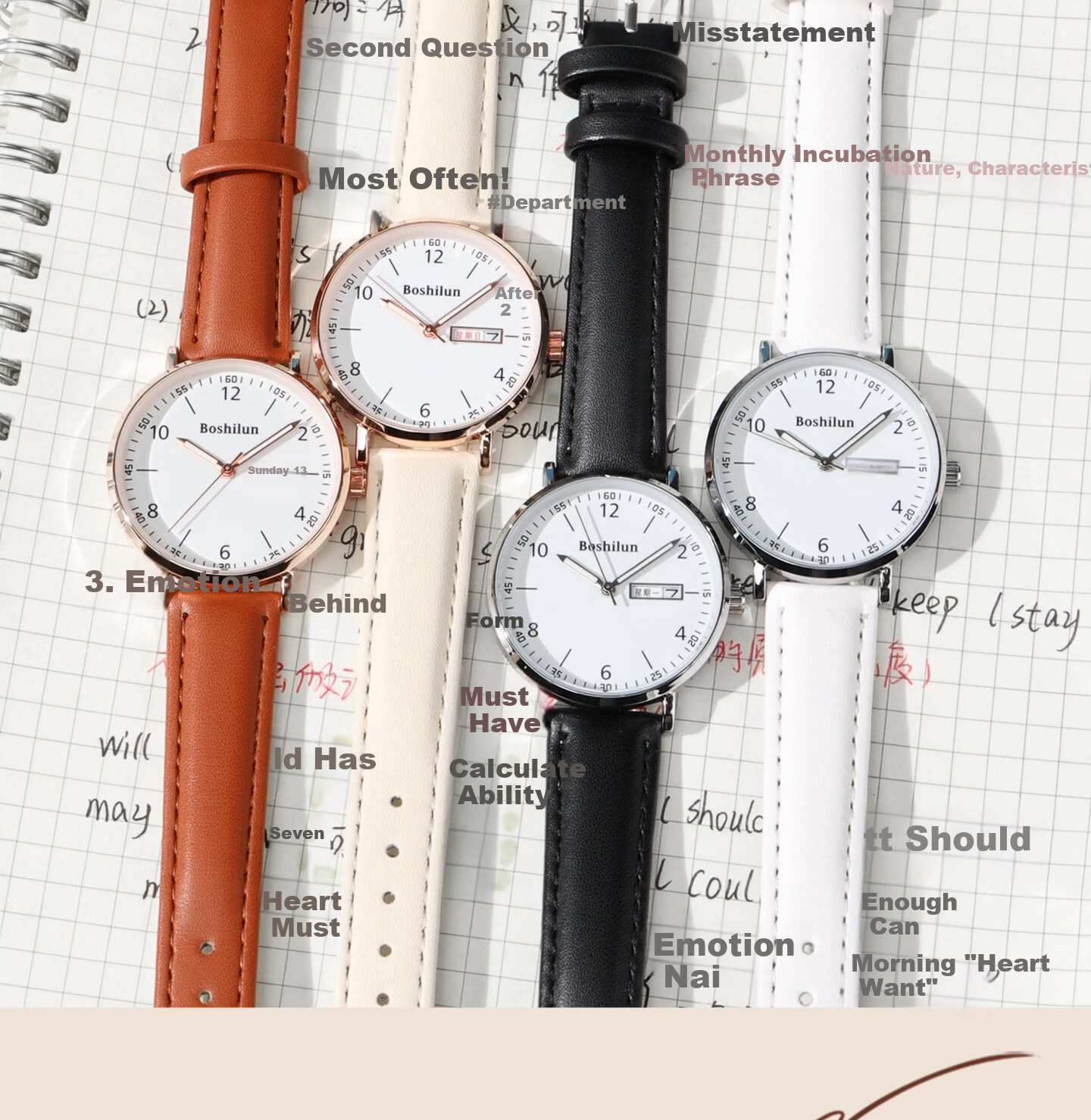 Bausch & Lomb Women's Watch Silent Quartz Sports Watch for High School Students Exam Gift 13