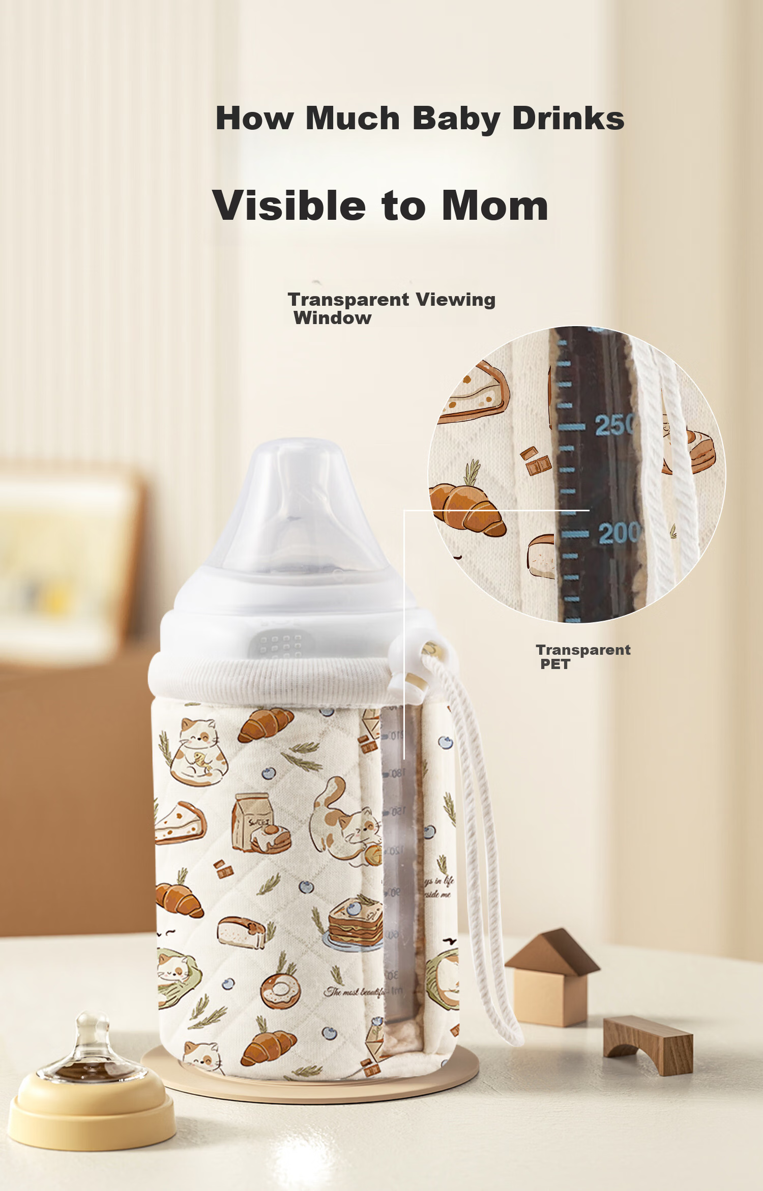 Baoshi Bottle Warmer, Universal USB Plug-In Digital Display Milk Warmer, Portable Constant Temperature Milk Warmer for On-The, Electric Model 5