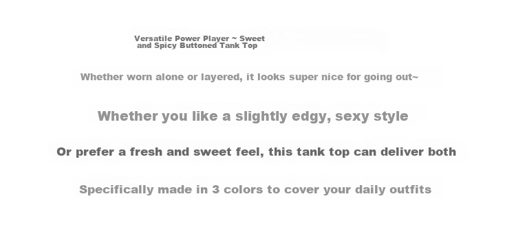 Langsha Spicy Girl American Style Ribbed Button Slim Fit Tank Top for Women 2