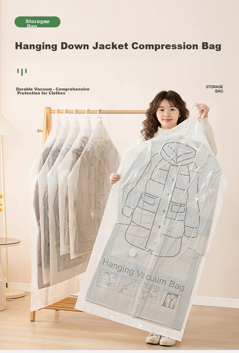 Kousu Down Jacket Dedicated Hanging Vacuum Compression Storage Bag for Quilts and Clothes Organizer 1