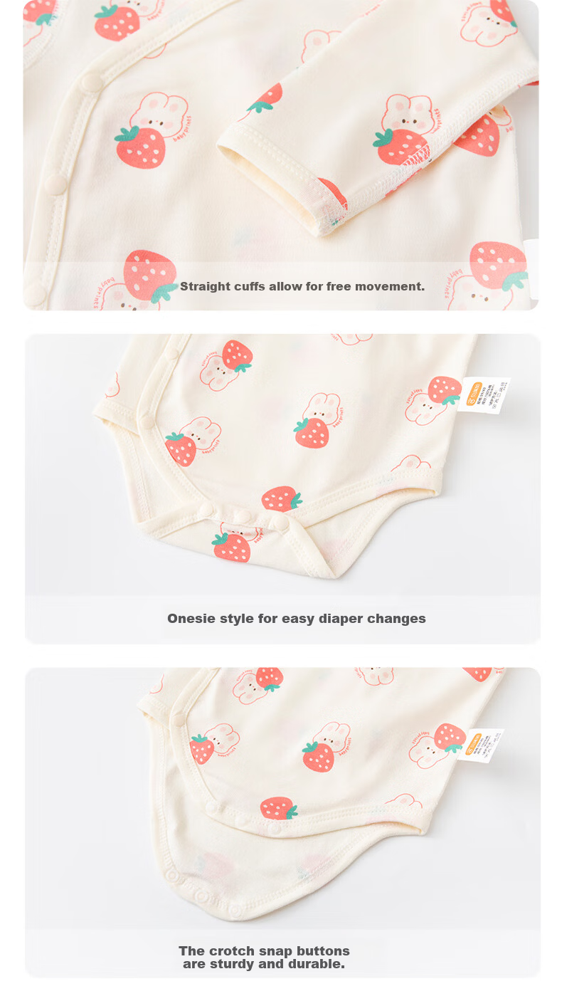 Babyprints Baby Bodysuit 2-Pack Newborn Cotton Triangle Romper Unisex Four-Season Jumpsuit Bear 66 5