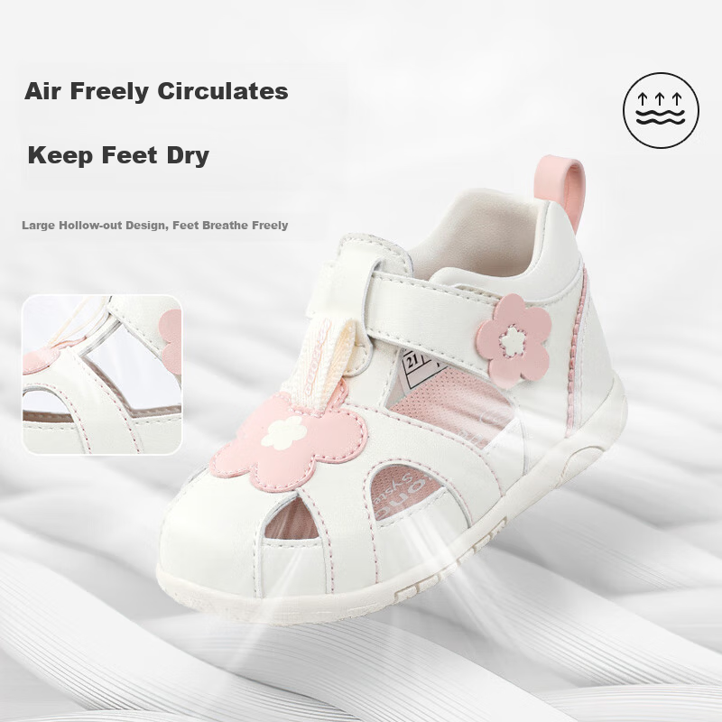 Dr. Jiang Toddler Walking Shoes Summer Girls Comfortable Children's Sandals 2B13A2032AW Beige/Pink Size 19