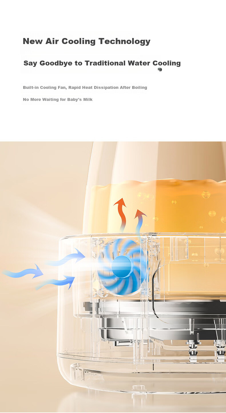 GLASSLOCK GAILANG 1.3L Glass Temperature-Controlled Kettle Baby Formula Warmer Infant Grade Hot Water Kettle 5