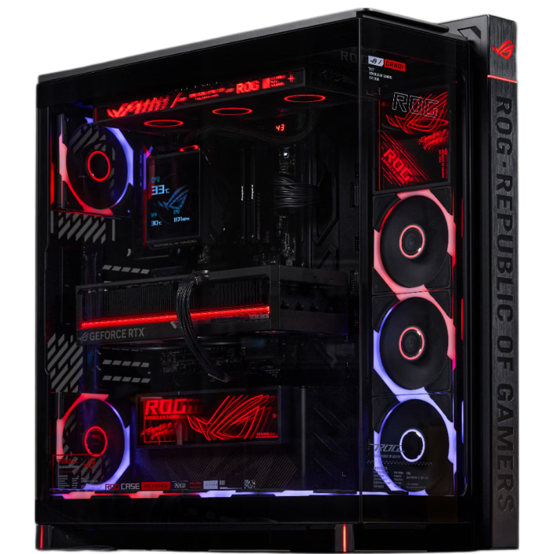 ASUS ROG Phantom World Standard Edition Case Right-Angle Tempered Glass Infinite Mirror Light Panel (Power Supply Compartment Only) Rotatable Fan Bracket GR801