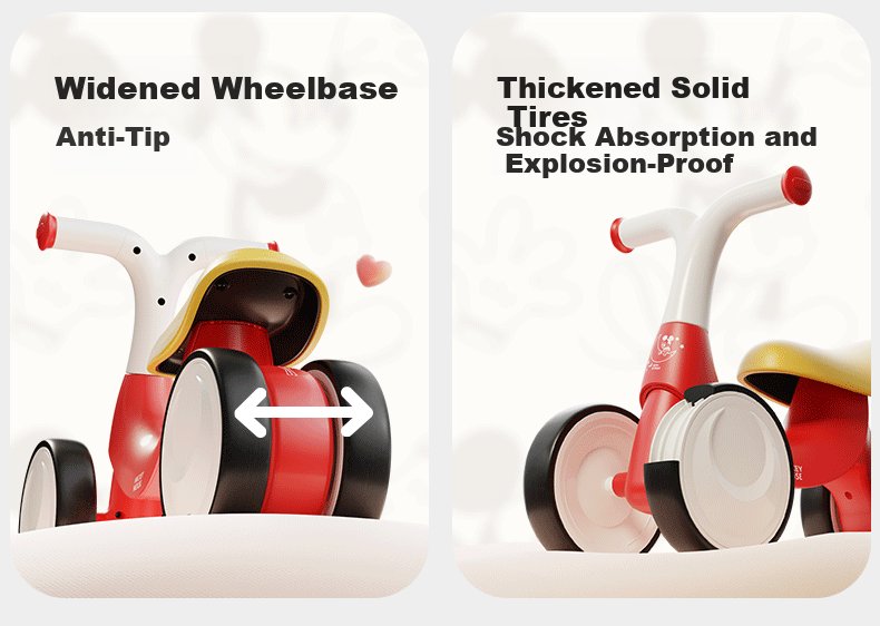 Disney Toddler Balance Bike 1-3 Years Anti-Tip Baby Walker Ride-On Toy Birthday Gift 4