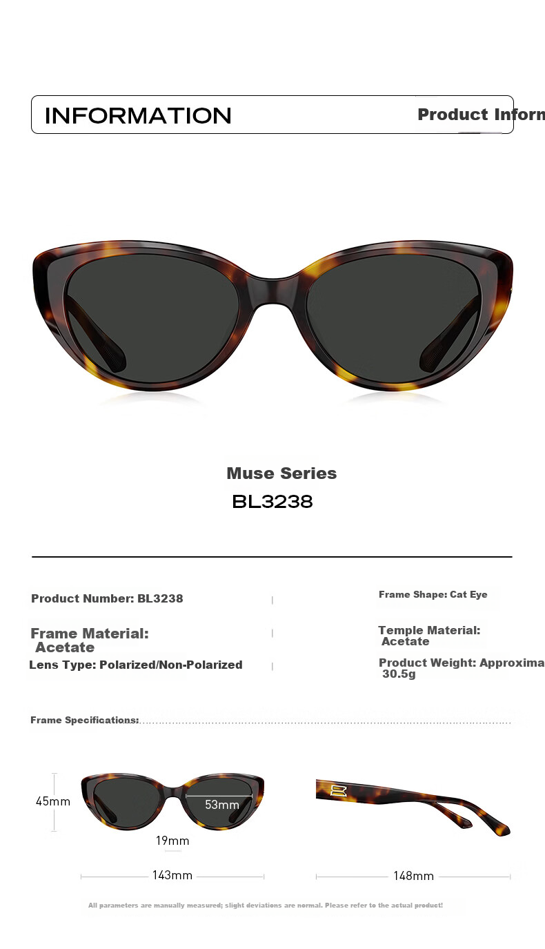 BOLON Bolon Eyewear 2026 New Cat Eye Sunglasses UV Protection Driving Sunglasses Unisex BL3238C20 6