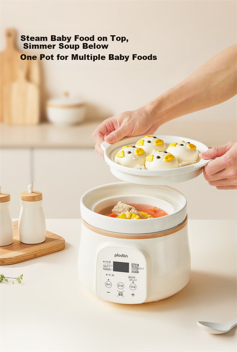 PLODON Infant Special Complementary Food Cooker, Steam on Top and Cook Below, Age-Specific Baby Micro-Pressure Electric Stew Pot, BB Soup Cooker, Porridge and Rice Cooker 11