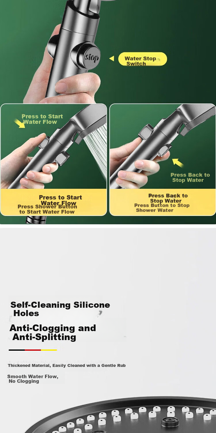 Del 28-Year Brand High-Pressure Shower Head Powerful Multi-Function Handheld Shower Y-817 9