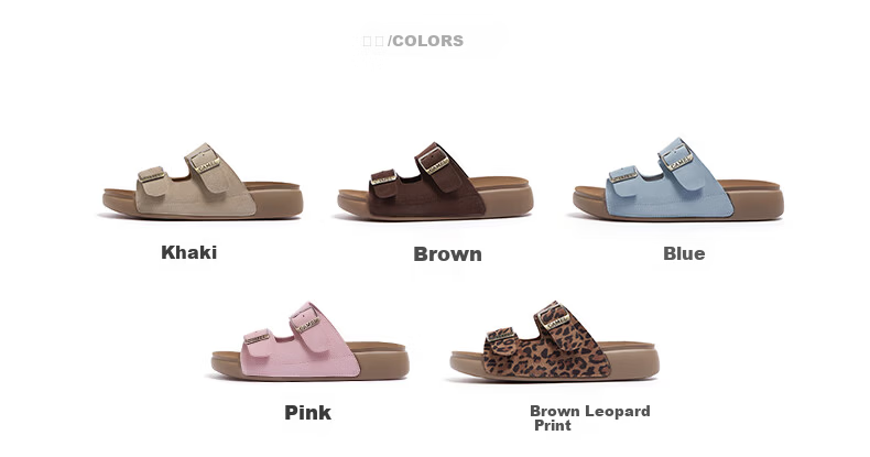 CAMEL Birkenstock Style Women's Casual Versatile Outdoor Slide Sandals L26M504022 Brown (Suede) Size 37 2