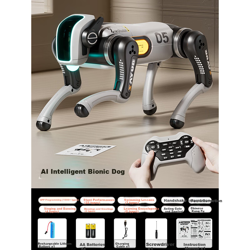 BORLEDOR Remote Control Smart Robot Dog AI Artificial Boy Toy 2026 New Children's Electric Mechanical Dog Birthday Gift