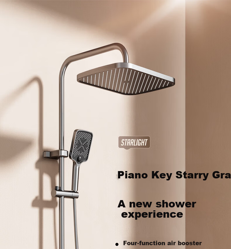 Jingshi Weideng Shower Faucet Set Bathroom Shower Head Pressurized Smart Gun Gray Integrated Shower Kit KWL 1