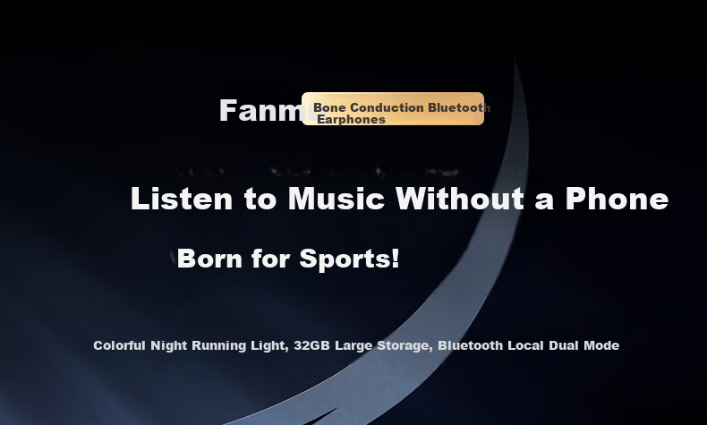 Fanmu Bone Conduction Bluetooth Sports Gaming Earphones IP55 Dustproof Waterproof 32GB Storage MP3 Open Wireless Non-In-Ear Running Cycling Marathon M5 Black 2