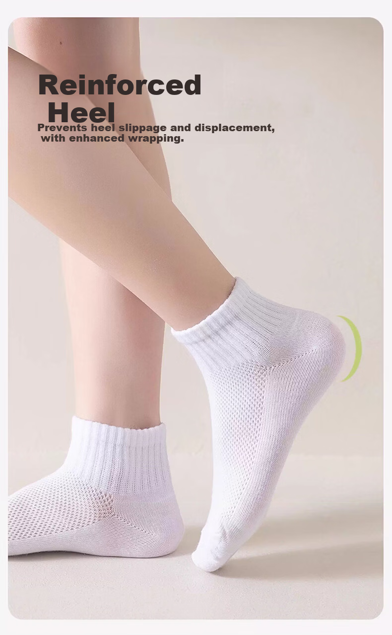 Langsha Children's White Socks Boys Girls Student White Thin Cotton Mid-Calf Socks for Spring and Autumn Summer 7
