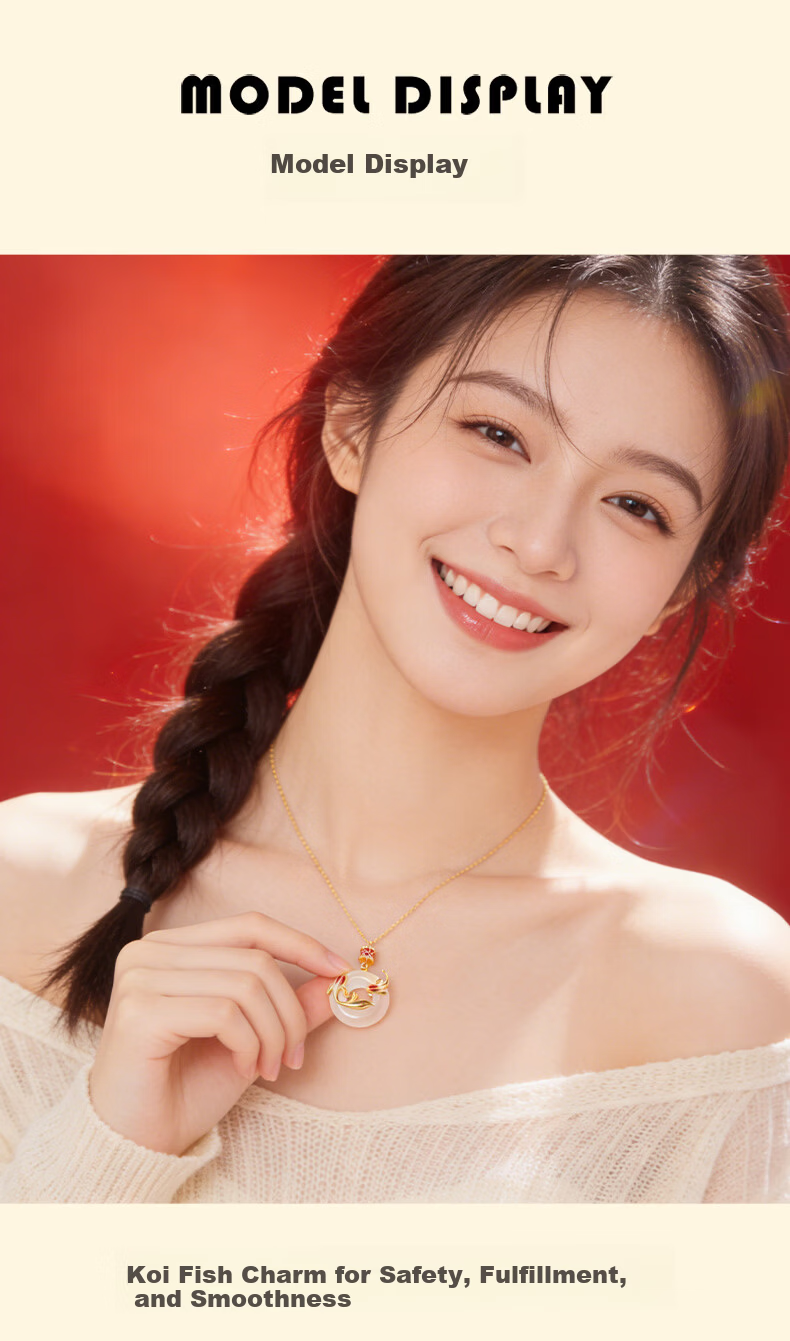 Lao Miao Koi Fish Safety Buckle Pure Silver Necklace Women's New Pendant Birthday Gift Practical High-End Jewelry for Wife Girlfriend 9