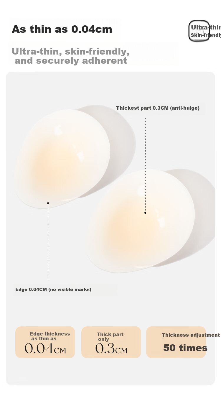 SBEAUTY 2.0 Water Drop Lifting Silicone Breast Pads 2026 New Women's Push-Up Large Silicone Anti-Protrusion Nipple Covers Large Water Drop 1 Pair 10