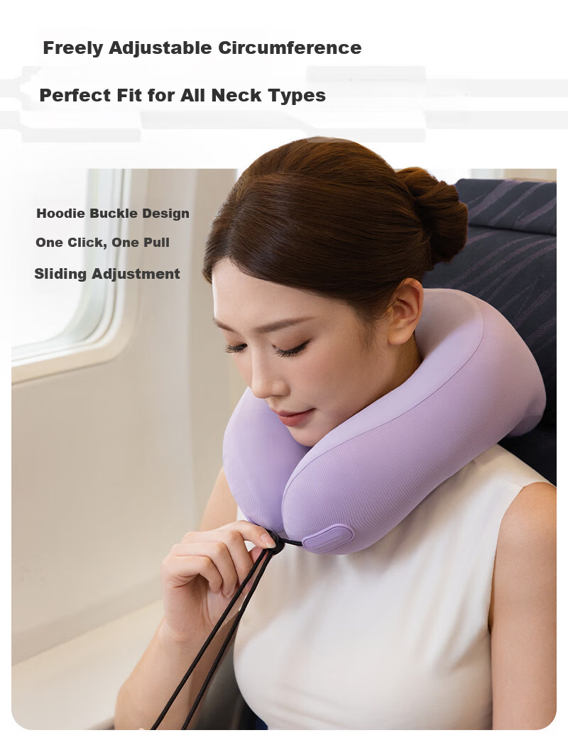 EVERYTHINK Inflatable Travel Neck Pillow U-Shaped Portable Airplane Sleep Pillow 8