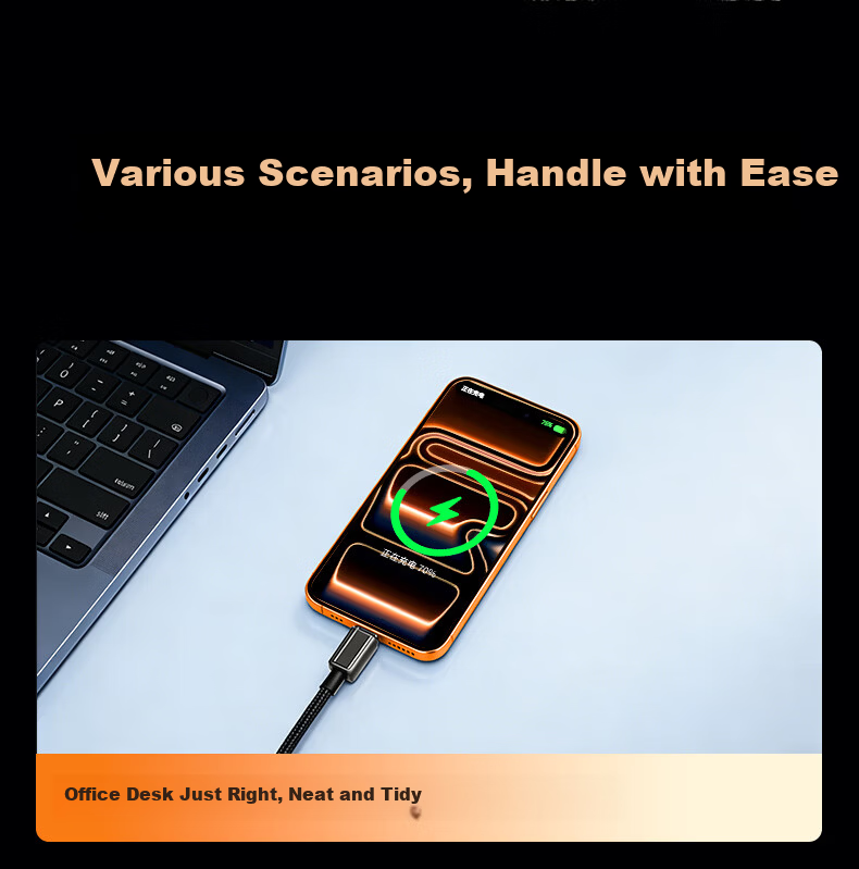 Aomake PD240W Dual-Head Type-C to Type-C Fast Charging Cable 5A for iPad Pro, Apple MacBook 17/16/15, Huawei, Xiaomi Laptops and Phones 18