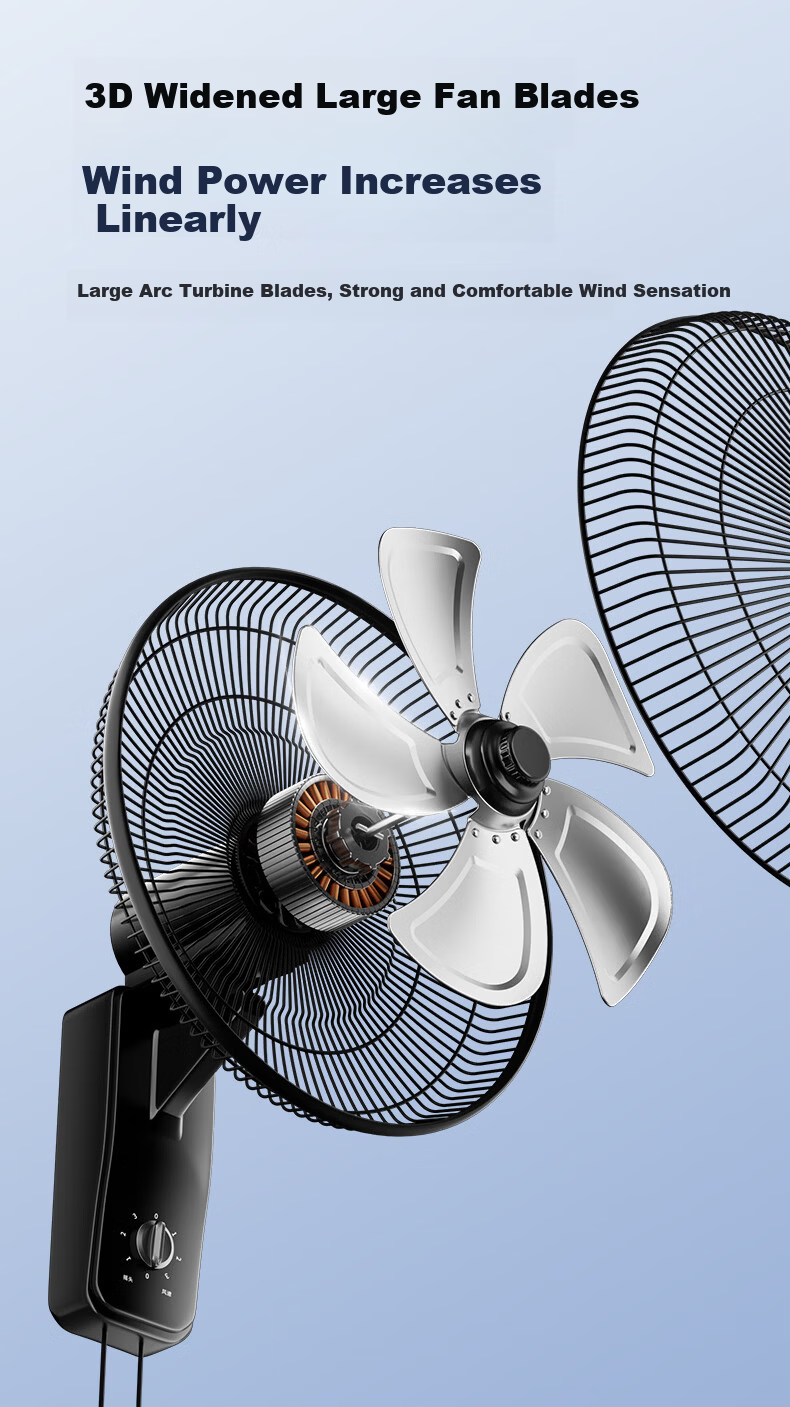 DIAMOND Wall-Mounted Oscillating Fan Home Living Room Wall Fan Industrial High-Power Wall-Mounted Fan for Dormitory Restaurant School Shop ZM 6