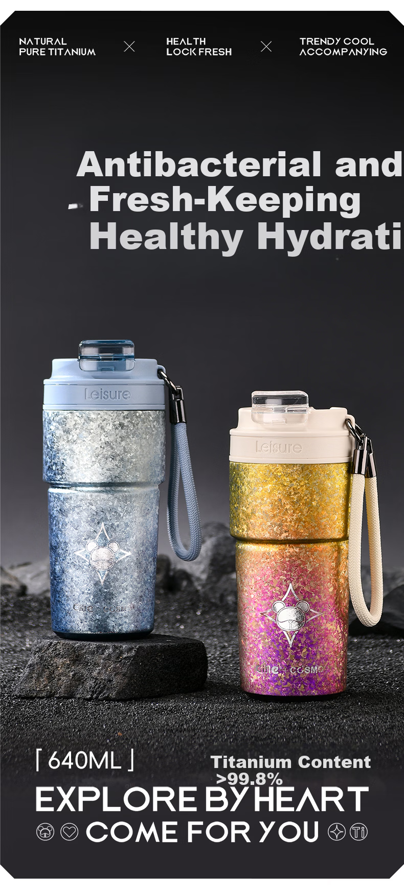 Cille Pure Titanium High-Value Coffee Cup Insulated Thermal Titanium Mug Office Water Cup Birthday Gift for Girlfriend 2