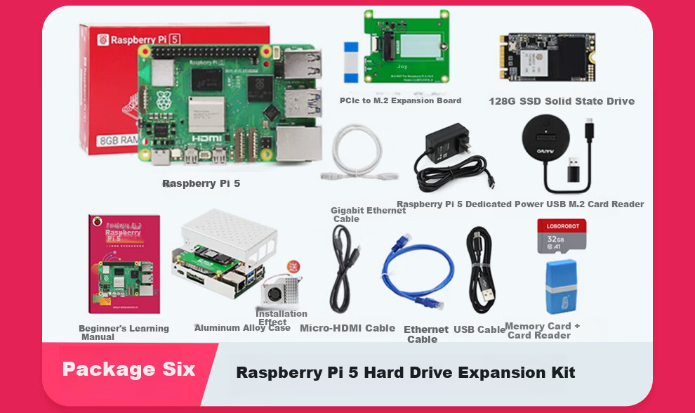 Raspberry Pi 5 Official Original Development Board 5th Generation Mainboard LINUX Kit Computer AI Programming 4GB Mainboard Starter Kit (8GB) 11