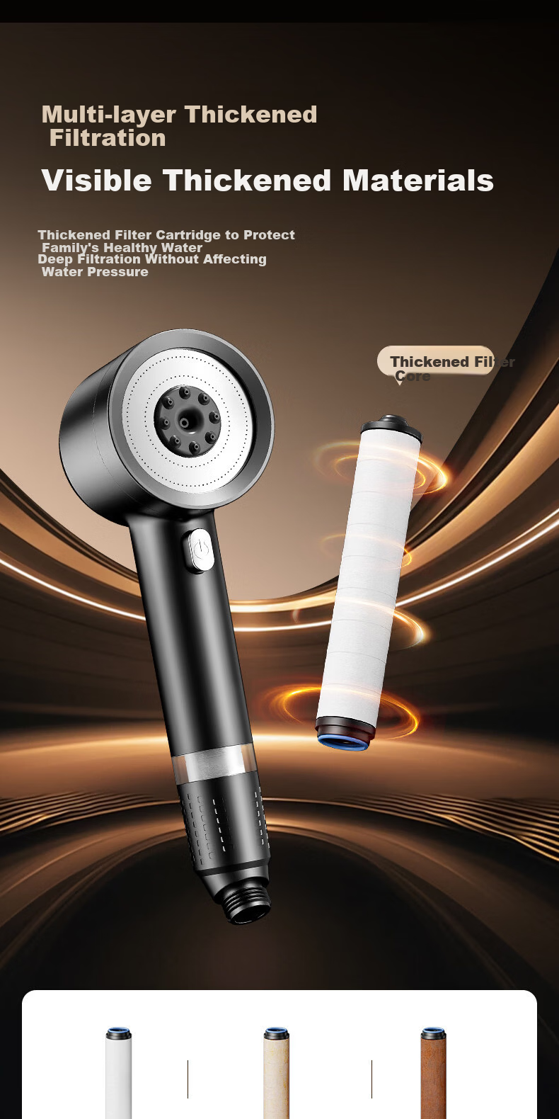 WUZORY [Germany] High-Pressure Shower Head Powerful Bathroom Multi-Function Handheld Shower Sprayer 19