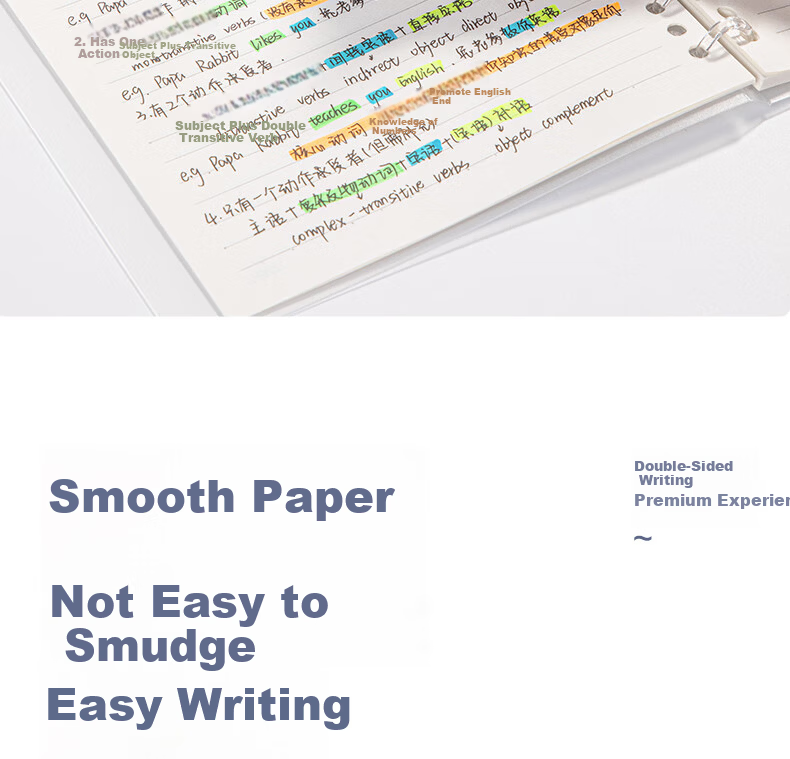 Deli Niudun Series Lightweight 6-Ring A5 Binder Notebook 40 Sheets Student Notebook HA5403-1 5