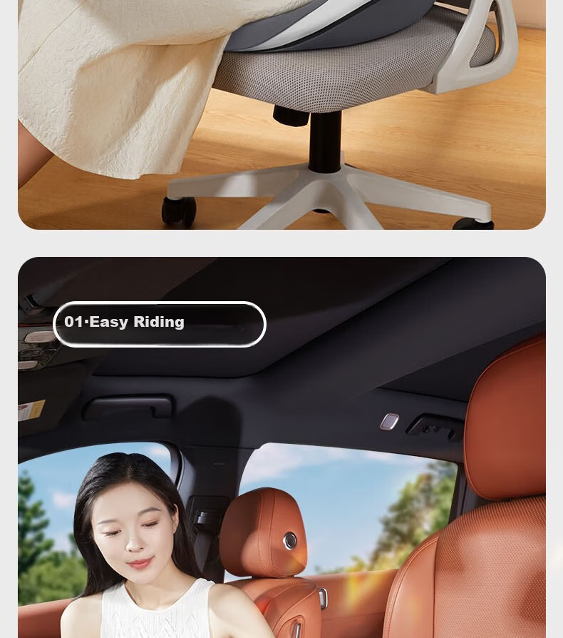 Meiwu Craftsman Seat Cushion Butt Pad Chair Cushion Long Sitting Office Chair Pad Student Stool Anti-Butt Pain Waist Support Cushion Hemorrhoid Gray 17