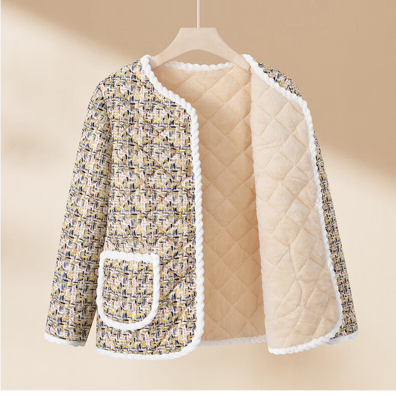 Fengxiao Mom Winter Thickened Lamb Wool Short Floral Cotton Jacket Middle-aged and Elderly Women's Autumn and Winter Coat 4
