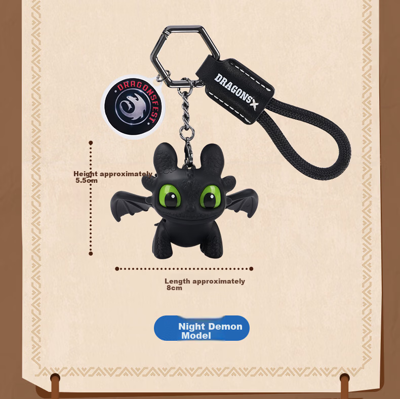 POTDEMIEL Official How to Train Your Dragon Toothless Light Fury Wing-Flapping Glowing Backpack Pendant Birthday Couple Keychain 10