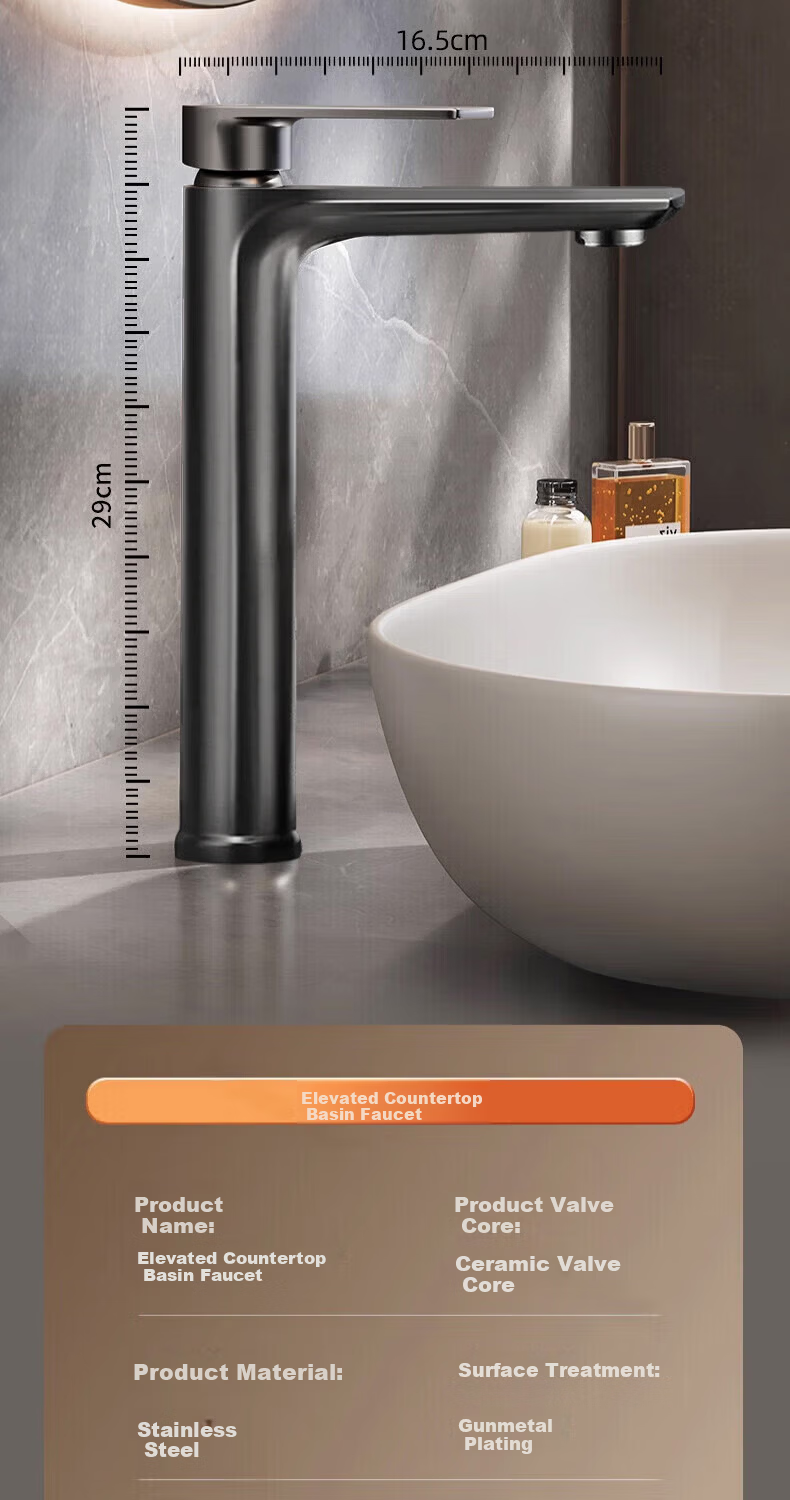 IVORPO German Above-Counter Basin Elevated Faucet Two-in-One Hot and Cold Water Bathroom Sink Faucet 14