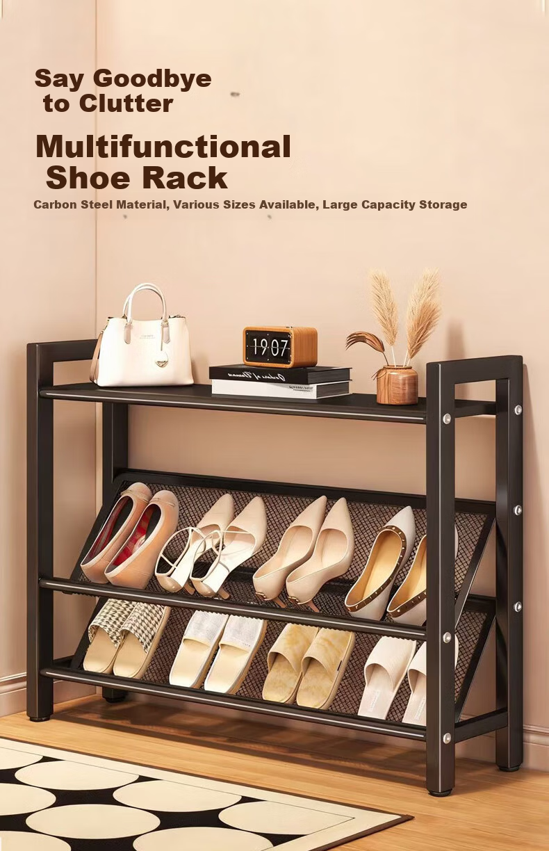 Yaoying Shoe Rack Home Multi-layer Foldable Shoe Cabinet Small Apartment Shoe Storage Organizer YJ23 Black 5 Layers 50cm 1