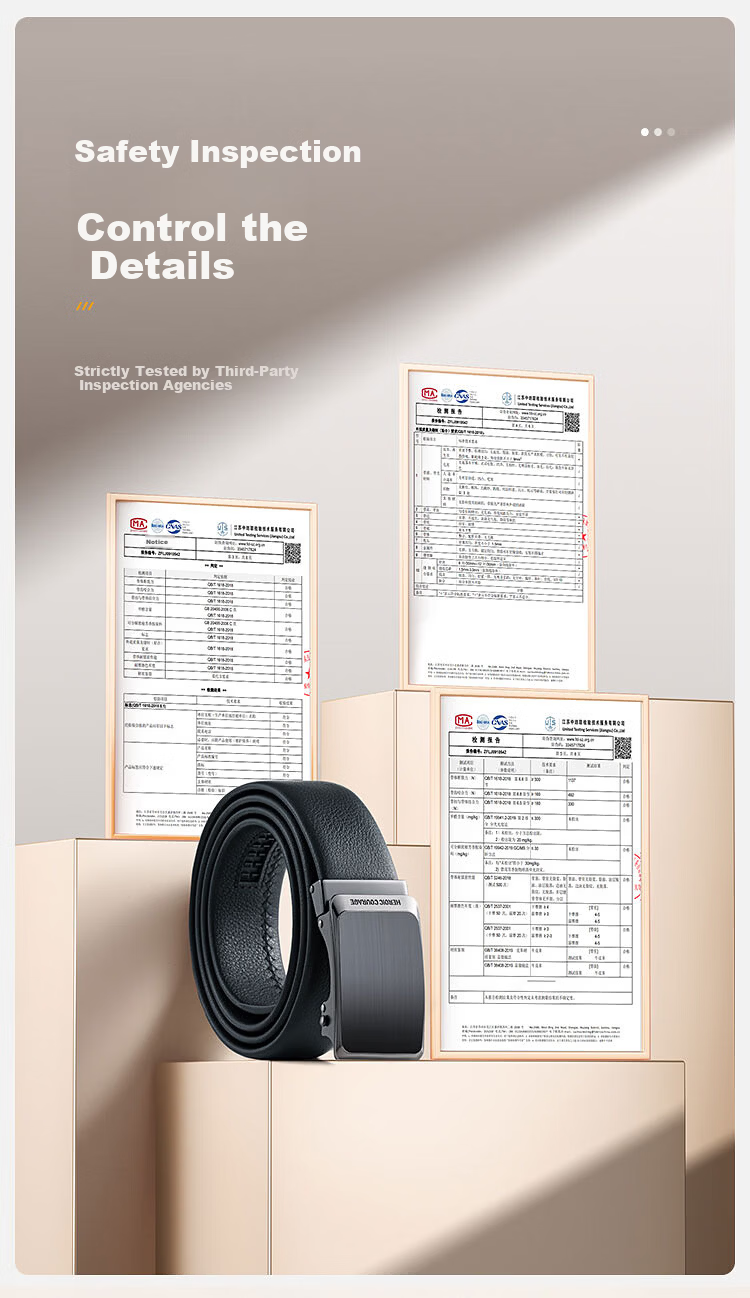 HLA Heilan Home Men's New Genuine Leather Automatic Buckle Belt Business Commuter Gift for Boyfriend HXAYDM0AEXM126 6