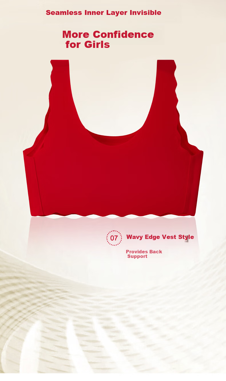 Meishianxuan 2026 Year of Birth Children's Red Underwear Set for 12-Year-Old Girls, Developmental Vest and Bra for Girls 10