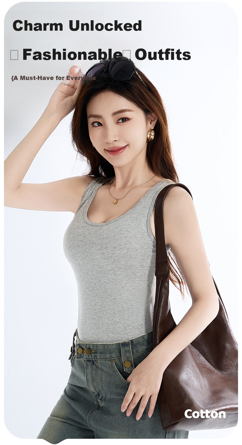 Modal 2-Pack Women's Tank Tops 100% Cotton White Summer Vest Innerwear Outerwear 2XL 4
