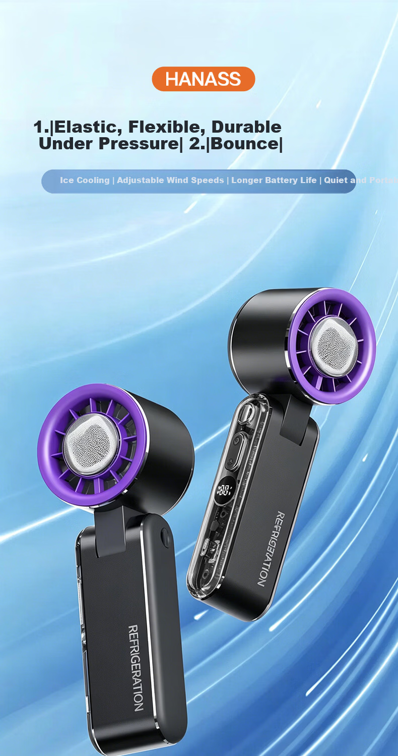 HANASS Handheld Portable Foldable Mini High-Speed Energy-Saving Fan Outdoor Dormitory Desktop Office Cooling Fan F358A Housewarming Birthday Gift for Men and Women 1