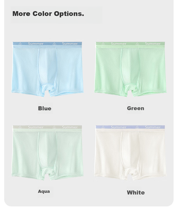 Bingxue Kapok Boys' Ice Silk Mesh Breathable Summer Thin Boxer Briefs for Adolescents, Middle and High School Students, Plus Size 25
