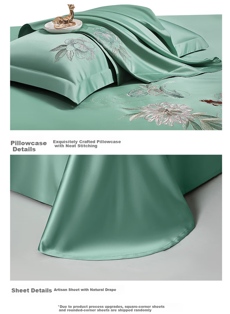 FUANNA Bedding Set, Four Pieces, 140 Thread Count Double-Ply Sateen, Digital Printed Pattern, for Single Or Double Bed, 203*229cm 14