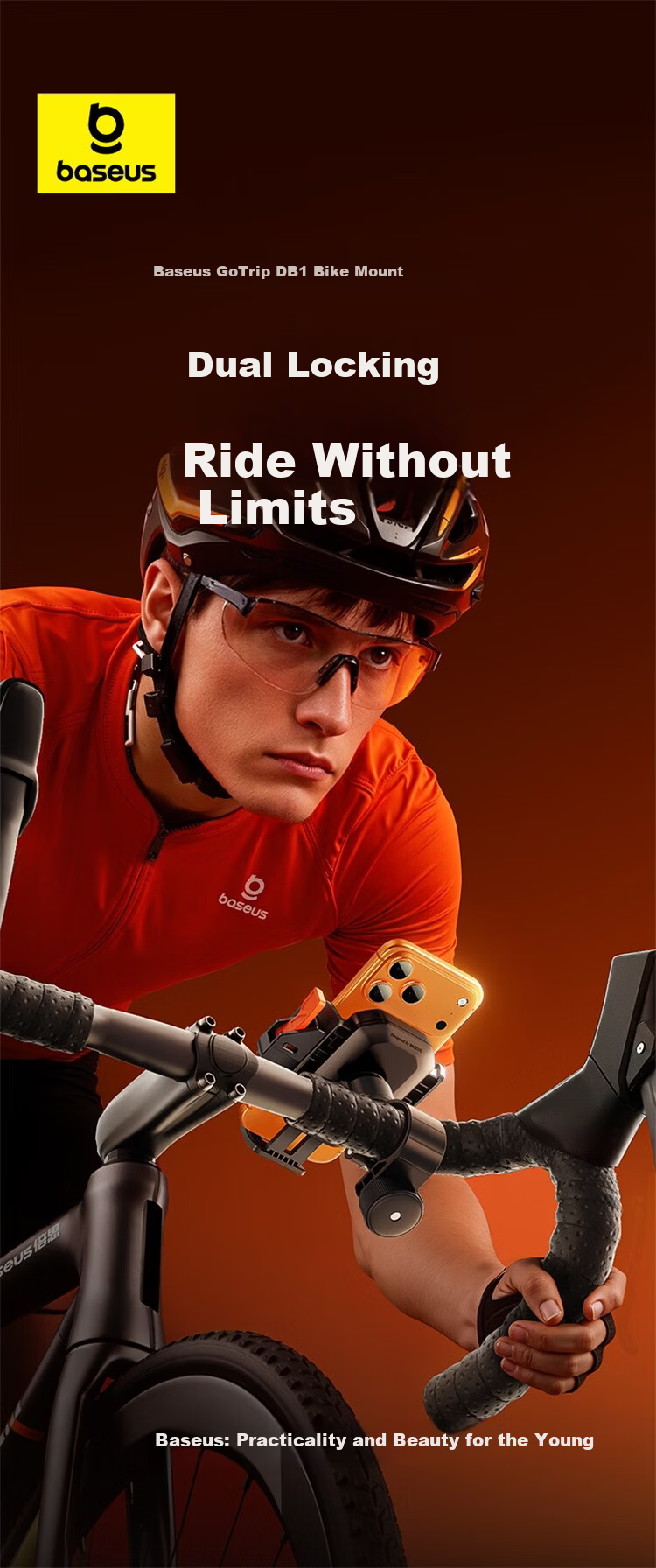 BASEUS Mobile Phone Holder for Electric Bike Riders Bicycle Road Bike Motorcycle Navigation Phone Mount 1