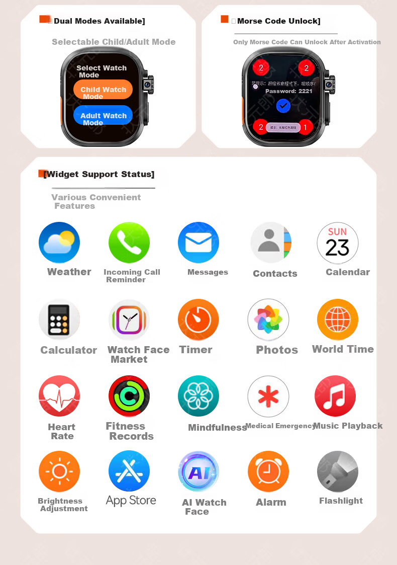 Dosmet Kids Smart Learning Phone Watch Student Teenager Middle High School 6-12 Years Old SIM Card Sports Watch 22