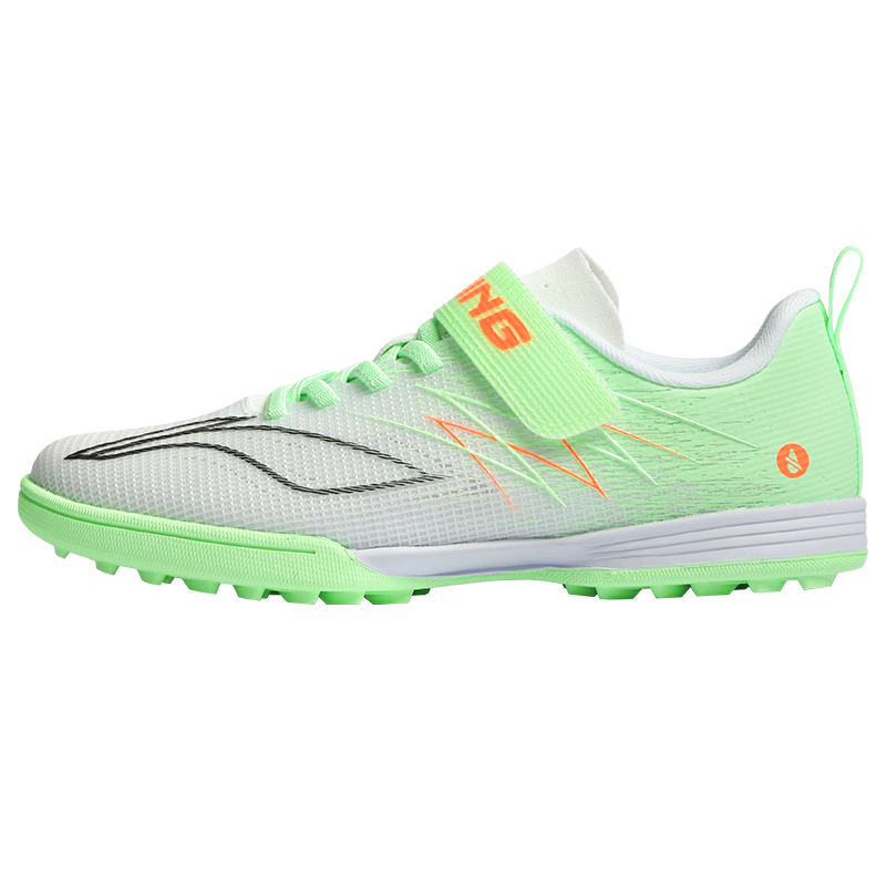 Li-Ning Kids Soccer Shoes TF Turf Studs Youth Student Large Kids Slip-On Professional Training Breathable Sports Shoes Size 38