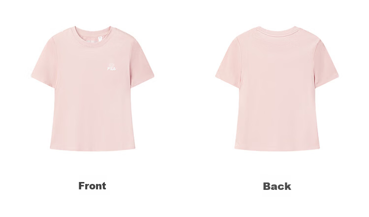 FILA Official Women's Knitted Short Sleeve Shirt 2026 Summer Casual Slim Fit Cool Cotton Cropped T-Shirt 73