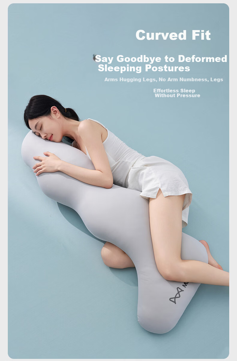 MiiOW Long Bed Backrest Pillow Pregnancy Leg Clamping Body Pillow Ergonomic Adult Female Side Sleep Pillow 5