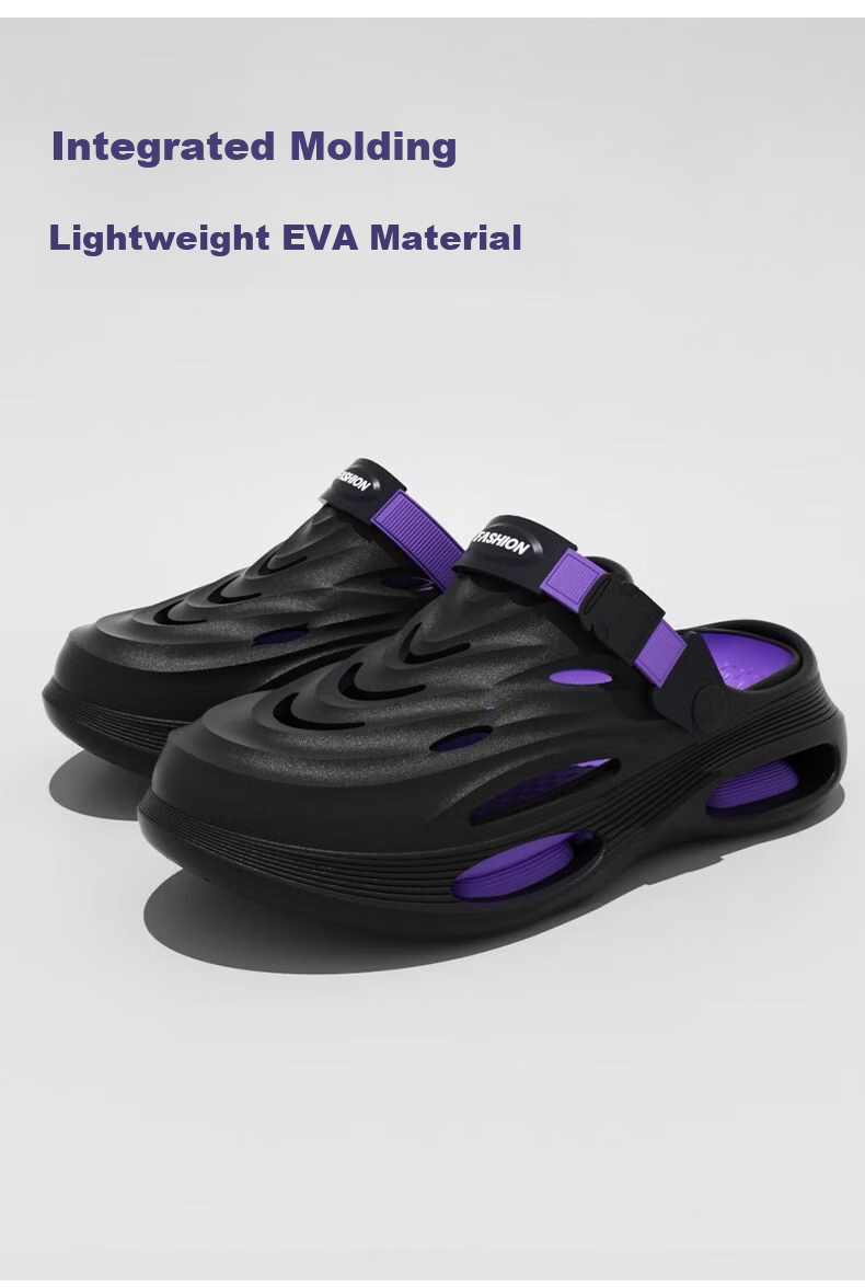 ZHIYING Men's Fishing Clogs Work Outdoor Sports Non-Slip Water Beach Sandals Black Size 42-43 5