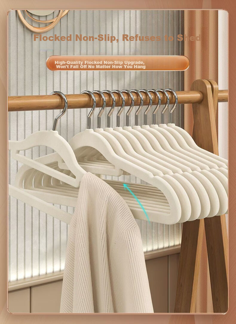 BAGKKO Velvet Hangers 10-Pack Dual-Purpose Non-Slip Clothes Hangers with Shoulder Protection 3