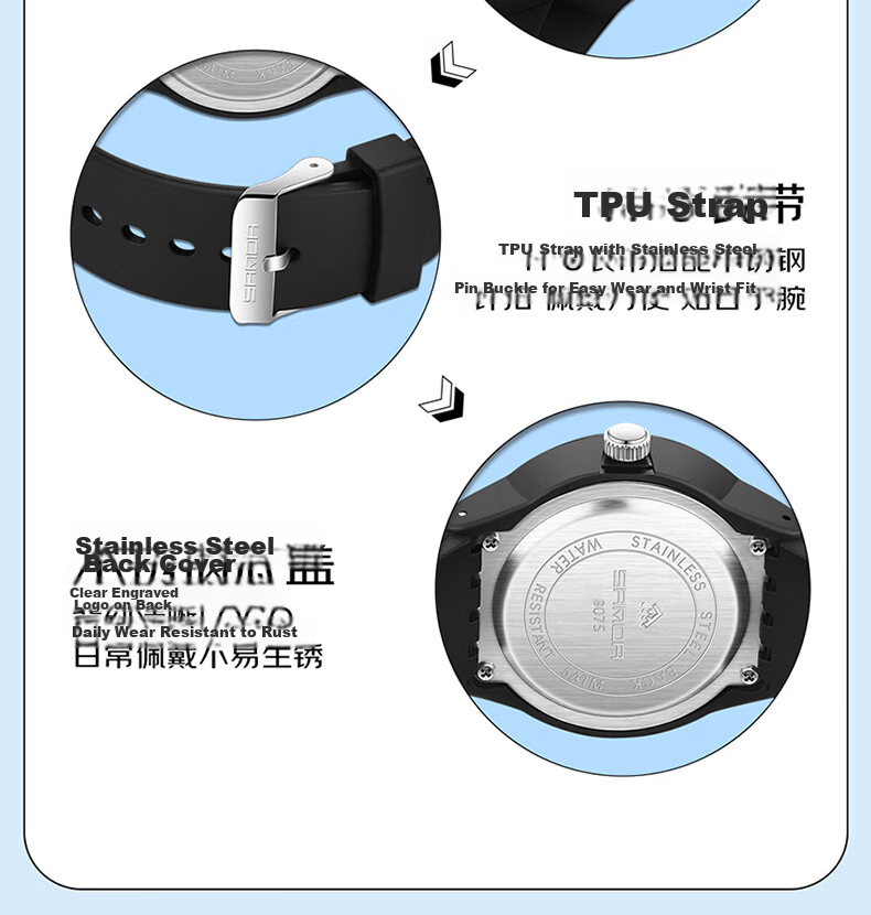 GEORGCOUNT Student Exam Watch for Boys and Girls Waterproof Mechanical Silent Quartz for Middle and High School Students 21
