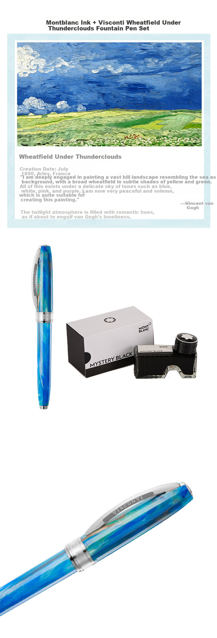 MONTBLANC Ink + Visconti Van Gogh Self-Portrait Fountain Pen Set [Gift] 13