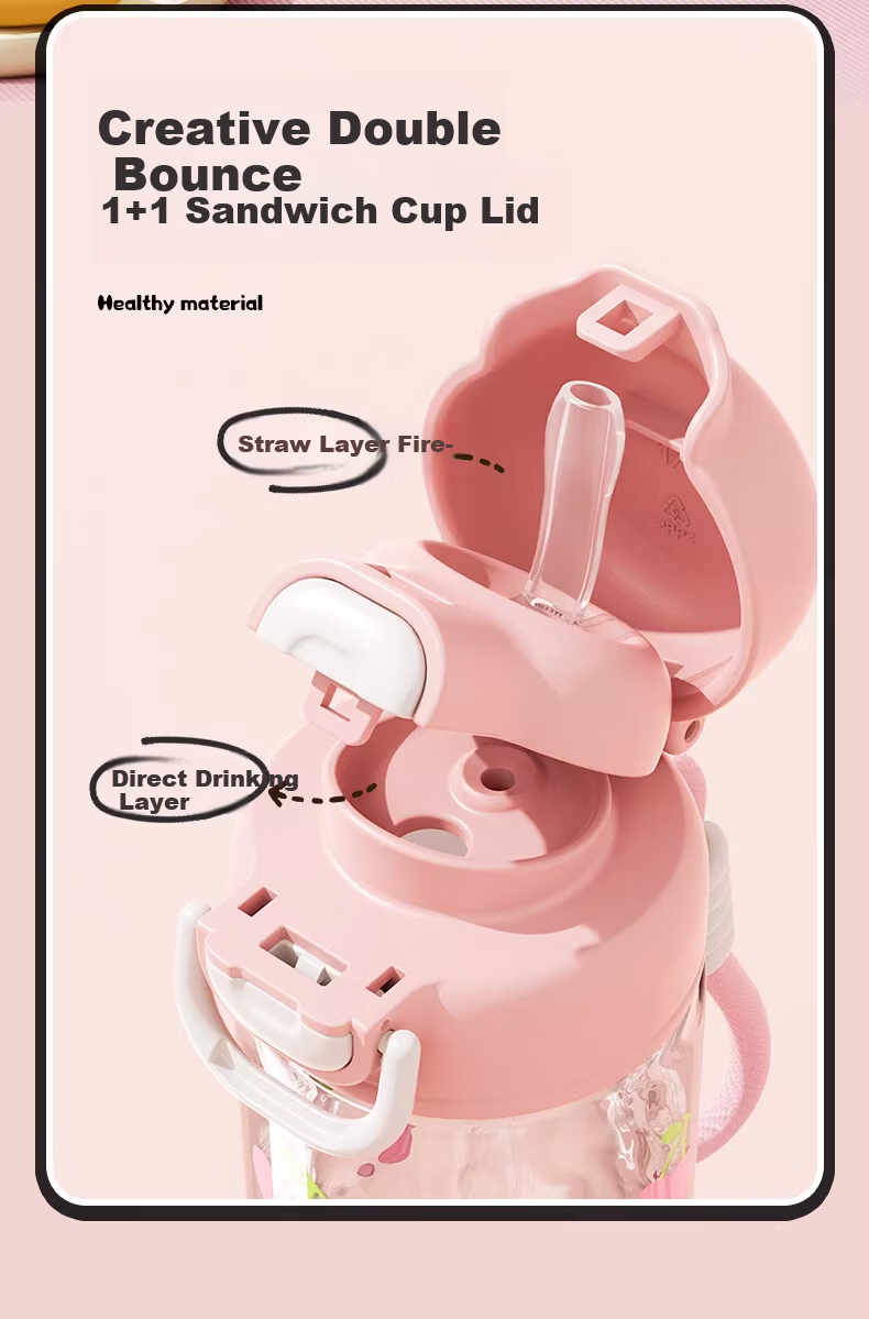 HOOMEY Children's Day Gift Water Bottle Student Dual-Use Straw Cup Large Capacity Kindergarten Maternity Plastic Cup 5