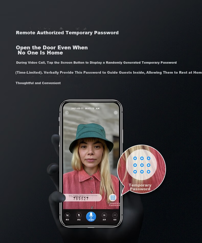 KAADAS Smart Door Lock Fingerprint Electronic Lock Sentinel Smart Peephole Lock Genesis K20 Pro Red Copper 6