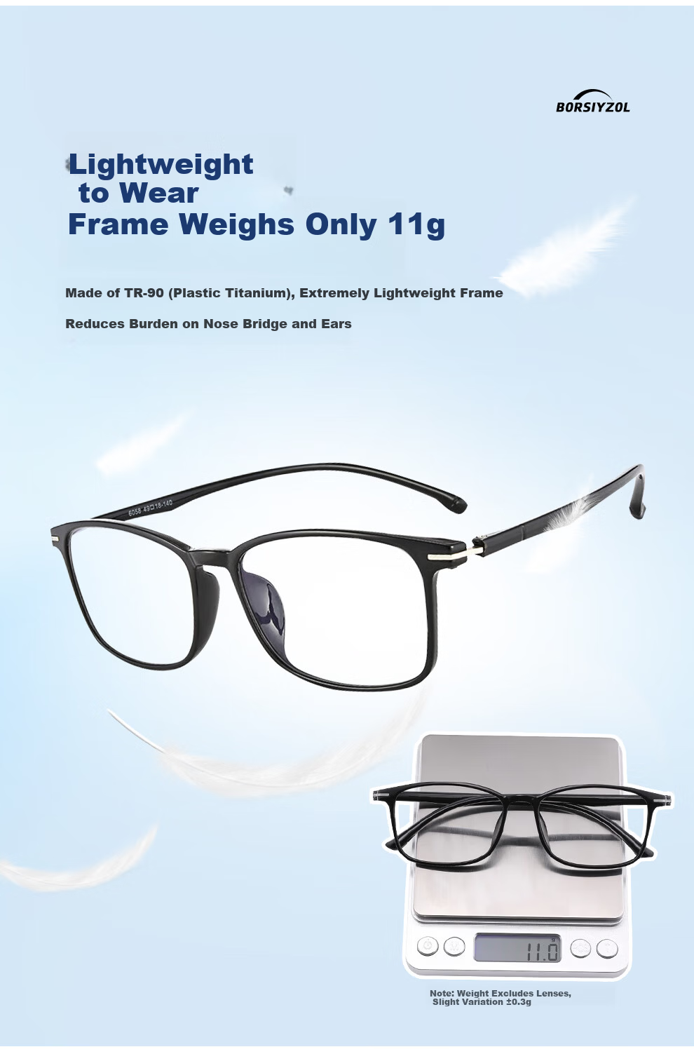 BoshiZhe Reading Glasses for Men and Women JD Self-operated Official Genuine 8013 Coated Black +4.00 Diopter 5